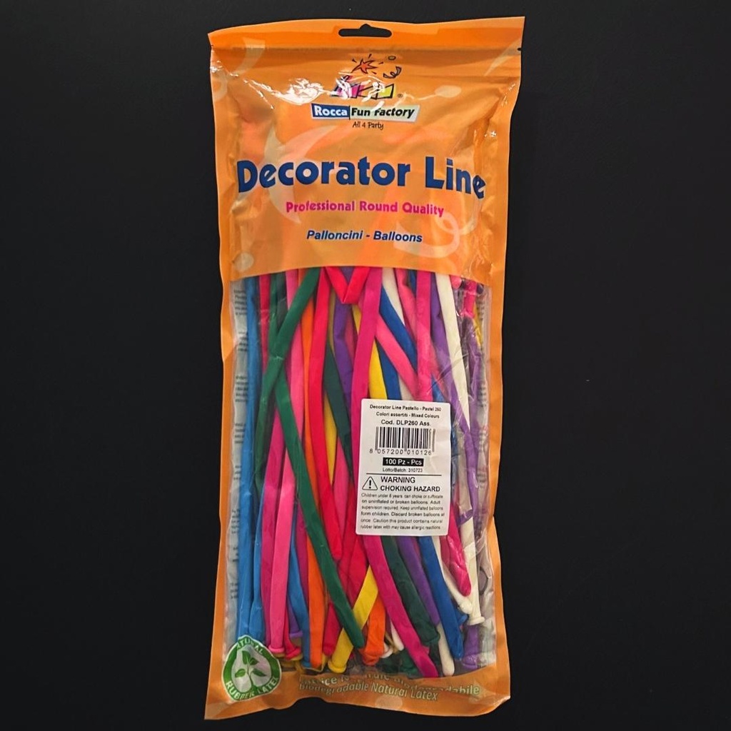 Globus per a modelar, 30 cm de longitud, bosses 100 u., de làtex natural, color pastel aleatori, Professional Round Quality , globusflexia