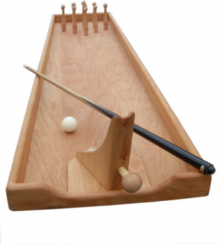 Bolos XXL Tischkegelbahn – Juego Clásico de Habilidad de Gran Formato | Madera Natural, 200 cm, Apto Todas las Edades | Ideal para Espacios de Juego al Aire Libre, Ludotecas y Encuentros Intergeneracionales