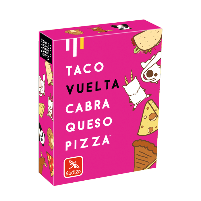 Taco, Vuelta, Cabra, Queso, Pizza –  Juego de Cartas Familiar y Divertido +8 Años | Versión Avanzada con Reglas Locas | Juego Rápido, Portable y Hilarante | De 3 a 8 Jugadores