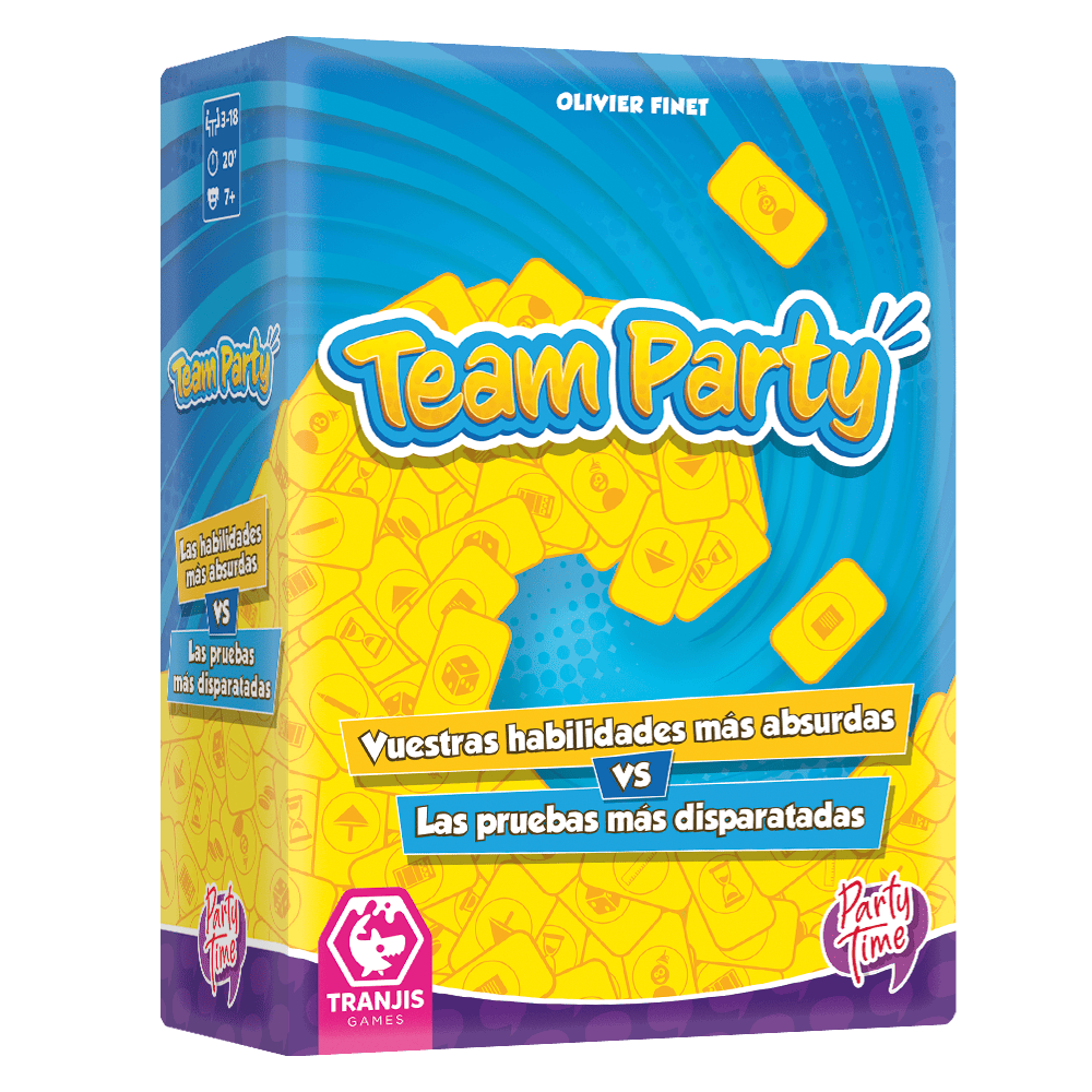 Team Party – Juego de Mesa de Pruebas Locas para Grupos Grandes, + 7 años, hasta 18 jugadores