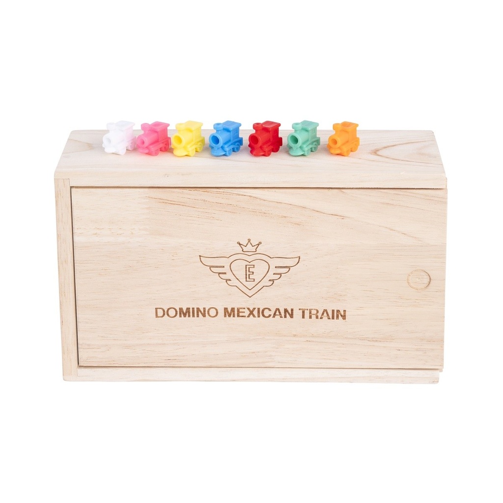 Domino Doble 9 Mexican Train: Dominó con trenes y estación (55 fichas)