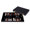 Backgammon lujo 45 cm: maletín de piel sintética para juego clásico (8+)