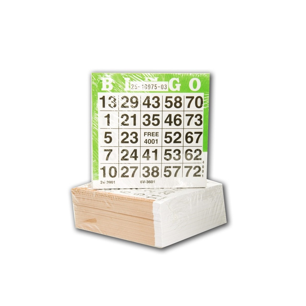 Cartones de bingo (500 uds.): recambio para eventos y grupos (8+)