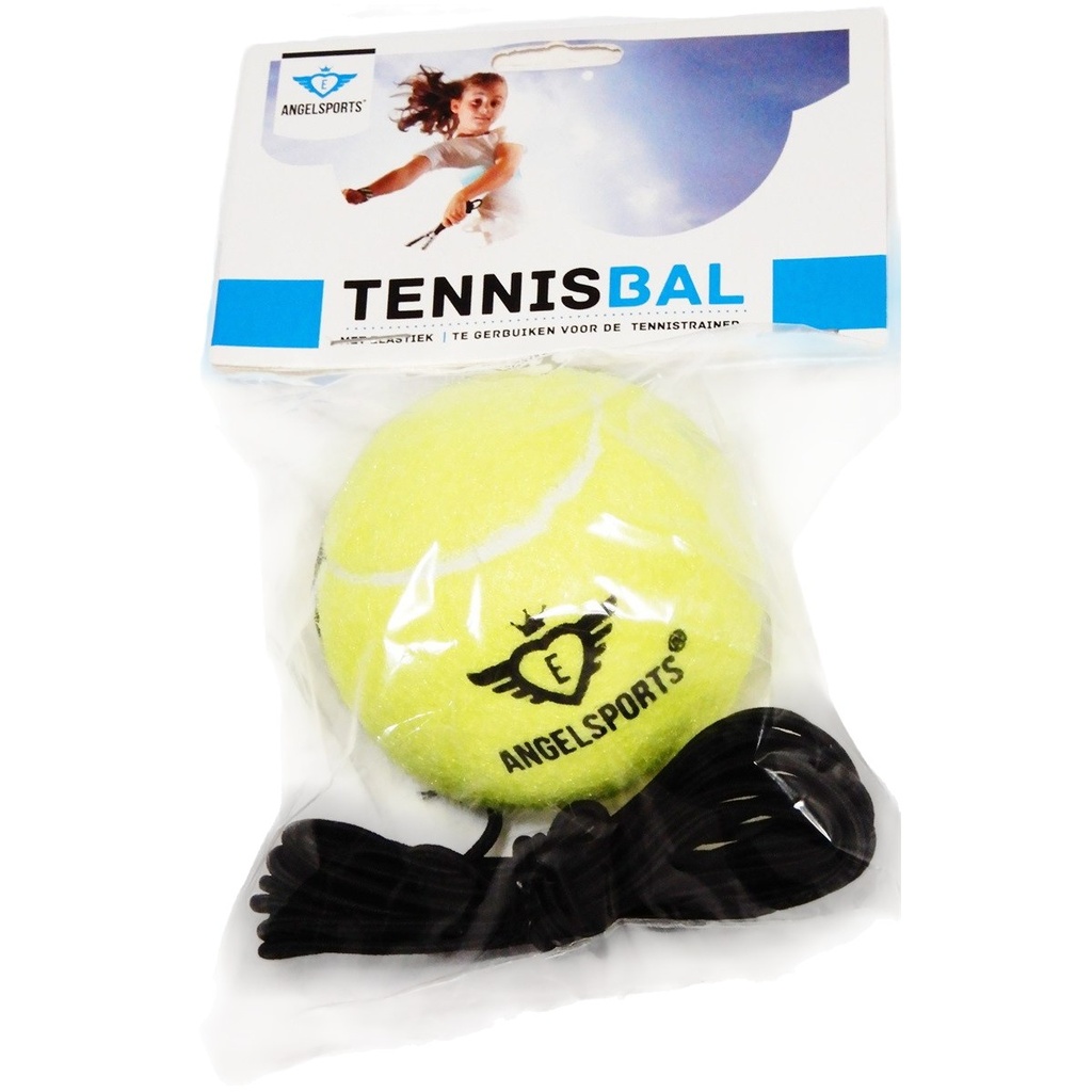 Pilota de tenis amb goma elàstica negra per a coordinació i psicomotricitat