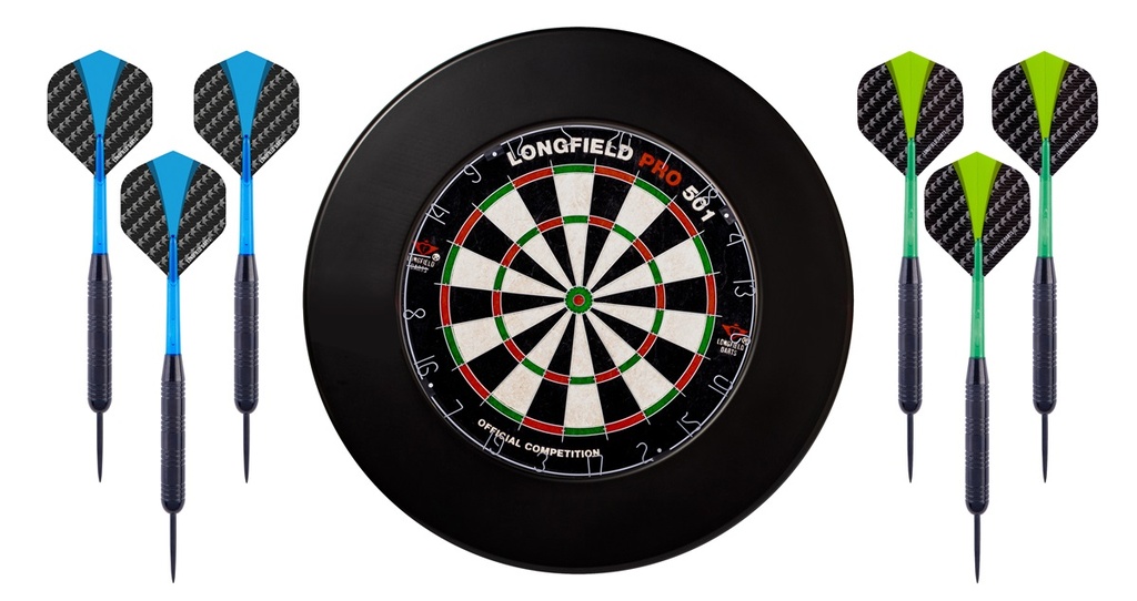 Diana de dardos profesional Longfield PRO501 - de sisal, con Protector PU y 2 Sets de Dardos
