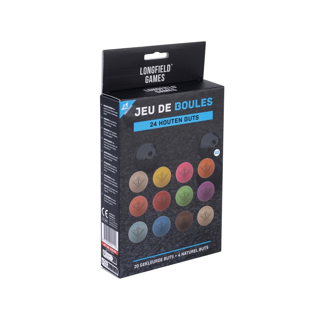 Set de 24 boliches de petanca Ø3 cm: 20 colors + 4 naturals (6+)