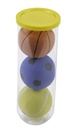 High bounce ballen: 3 pelotas saltarinas 6 cm en tubo para coordinación y juegos activos