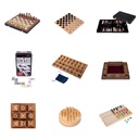 Lot Cases rurals Clàssics: escacs, dames, backgammon, dòmino i mancala de fusta (6+)