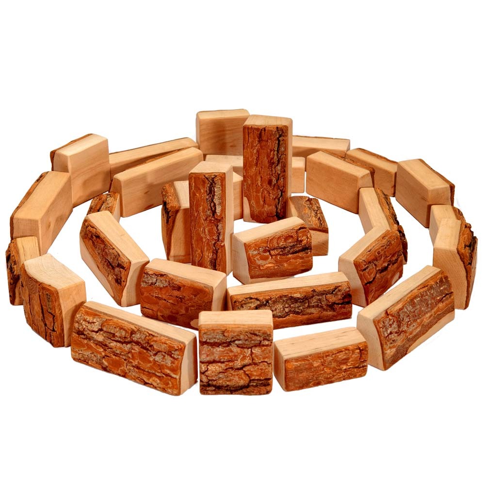 [B-BLOCKS] Muralles de castell Magic Wood: 30 peces de fusta en bossa de xarxa (3+)