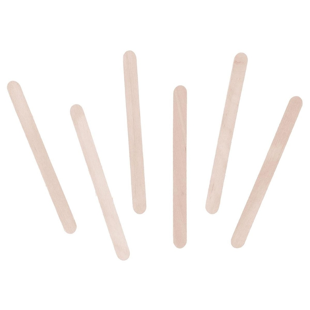 Palos de polo de madera natural: 150 unidades de 114 × 10 × 2 mm