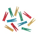Pinzas de madera pequeñas de colores: 48 unidades de 48 × 7 mm