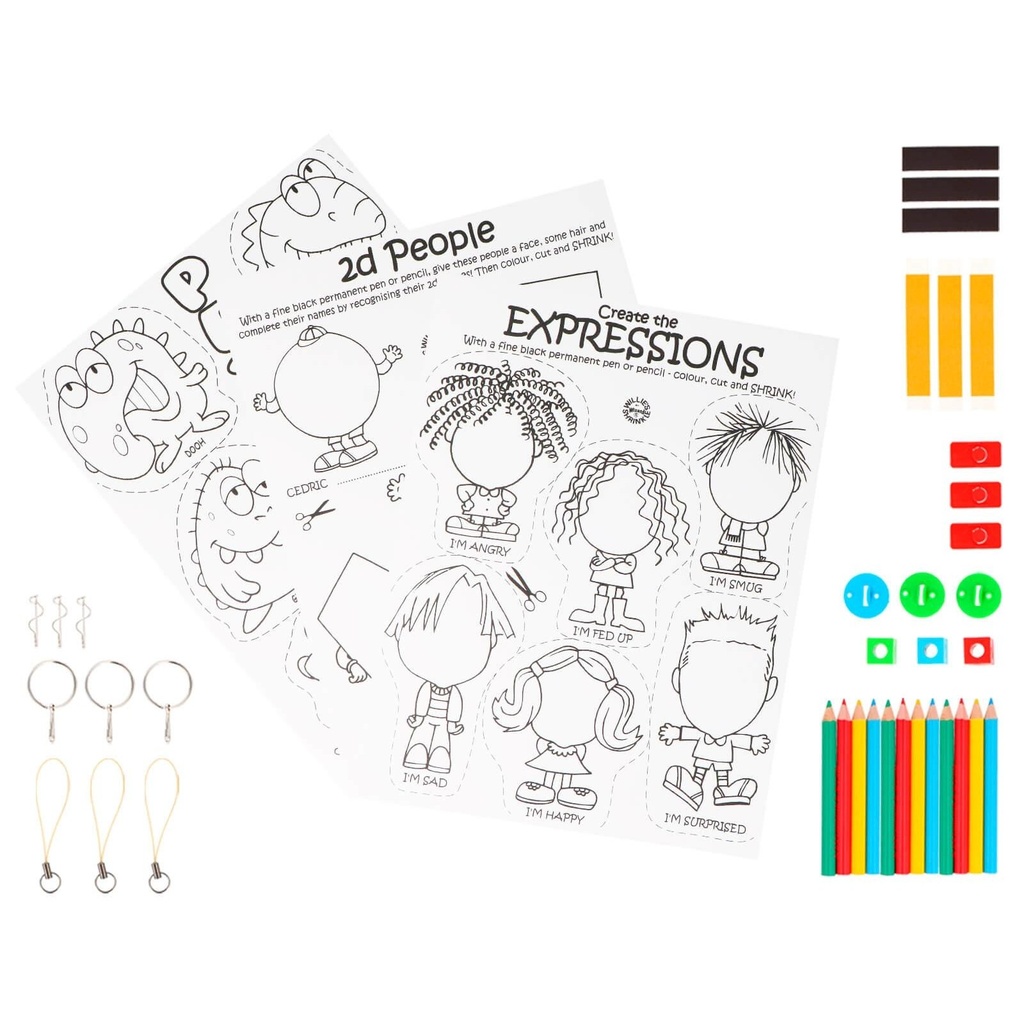 Plástico mágico Innspiro: kit de 3 hojas A4 prediseñadas y 33 accesorios (3+)