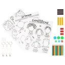 Plàstic màgic Innspiro: kit de 3 fulls A4 predissenyats i 33 accessoris (3+)