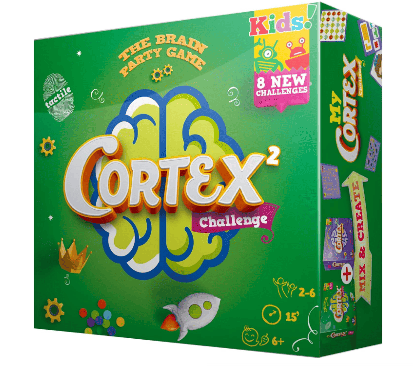 Cortex challenge Kids 2 verde – Juego de Estimulación Cognitiva para Infancia | Desde 6 Años, 2–6 Jugadores | Desarrolla memoria, lógica y percepción táctil en dinámicas de desarrollo mental