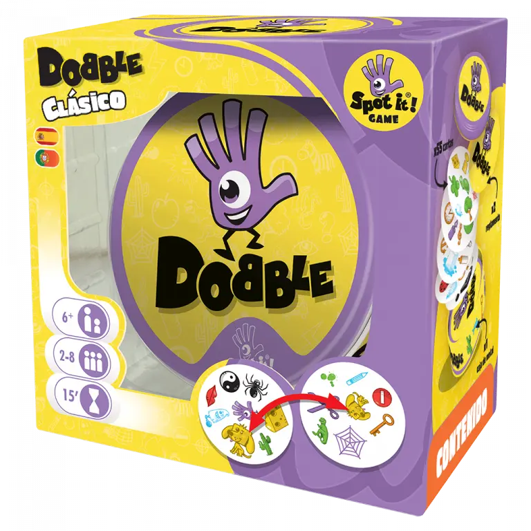 Dobble – Juego de Observación y Reflejos Rápidos con Cartas Ilustradas | Desde 6 Años, 2–8 Jugadores | Ideal para Dinámicas de Activación Mental, Juegos en Grupos y Talleres de Velocidad Visual