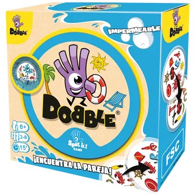 Dobble Beach, Impermeable: juego de observación resistente al agua (6+)