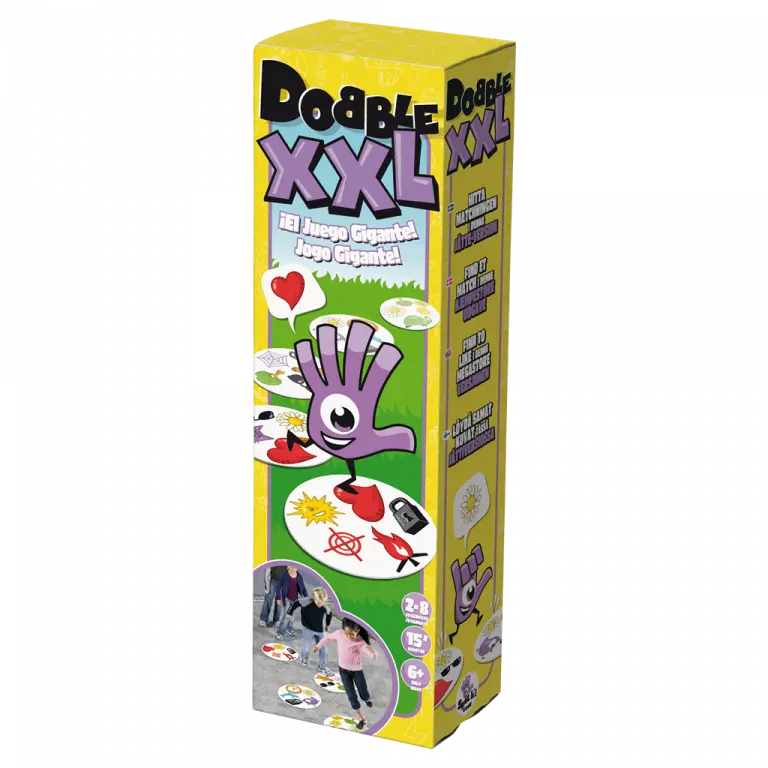 Dobble XXL – Edición de Gran Formato del Juego Visual más Dinámico | Desde 6 Años, hasta 8 Jugadores, Cartas Gigantes | Ideal para Eventos Grupales, Dinámicas de Patio y Animación Sociocultural