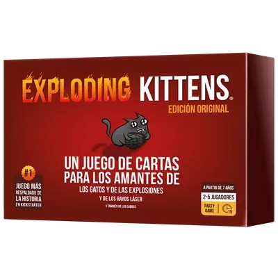 Exploding Kittens: juego de cartas de humor y estrategia (7+)
