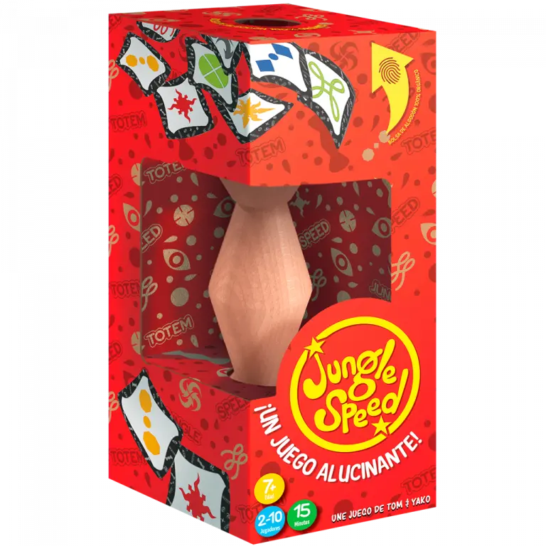 Jungle Speed – Juego de Reflejos con Tótem de Madera y Cartas Simbólicas | Desde 7 Años, 2–10 Jugadores | Ideal para Dinámicas Grupales Rápidas, Cohesión y Juegos de Atención Visual