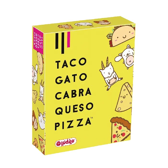Taco, Gato, Cabra, Queso, Pizza: juego de cartas de ritmo y reacción (8+)