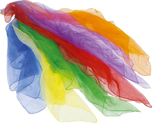 *Foulards de Niló per a Jugar – Mocadors de Colors Translúcids per a Dinàmiques Corporals | Des de 3 Anys, Lleuger i Segur | 6 unitats | Recomanat per a Jocs Rítmics, Teatre Sensorial i Psicomotricitat