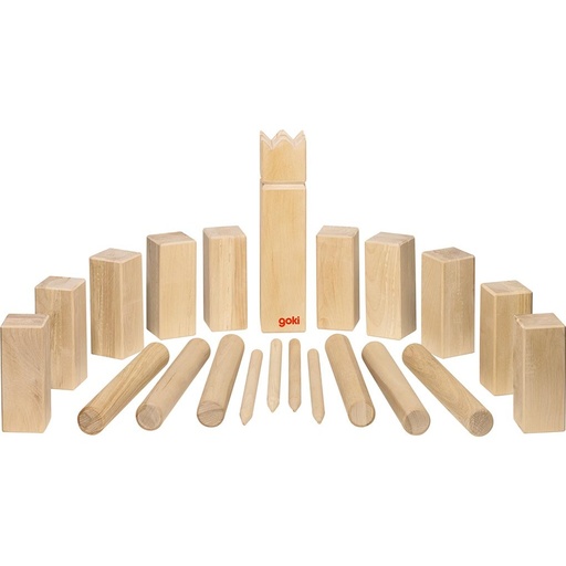 Kubb: joc viking d’exterior de punteria i estratègia en fusta (5+)