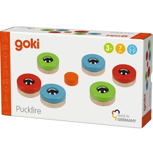 [56788] Petanca de mesa Puckfire de madera Goki: juego de puntería (6+)