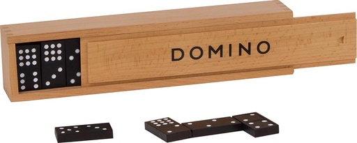 Dominó en caja de madera – Juego Clásico de Asociación Numérica | Desde 5 Años, Piezas de Madera con Estuche | Ideal para Talleres de Cálculo, Observación y Actividades de Juego de Reglas