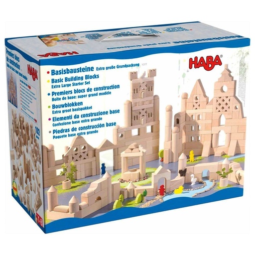 [1077] Blocs de construcció HABA XXL: set base de fusta per a joc lliure (1+)