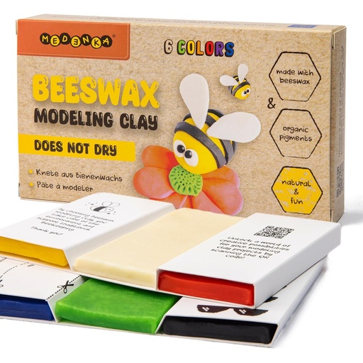 Arcilla de modelado de cera de abeja 100%: 6 colores, 360 g (1+)