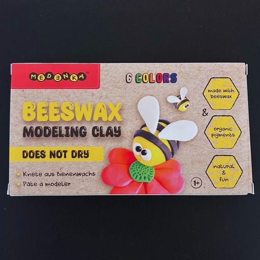 Arcilla de modelado de cera de abeja natural 100%, 6 colores, 360gr