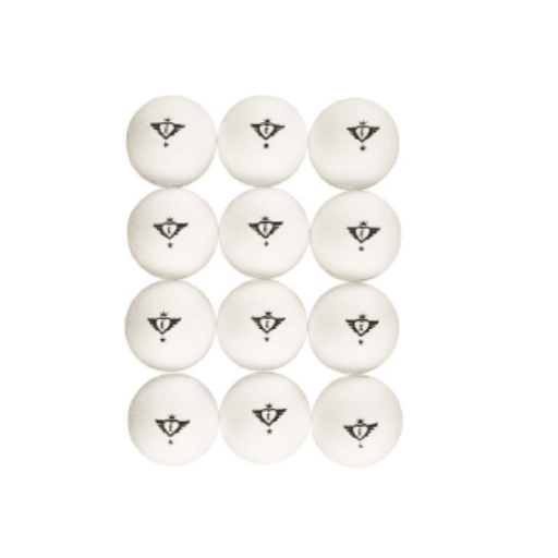 [040103] Pelotas de tenis de mesa 1 estrella: pack de 12 para juegos y entreno (6+)