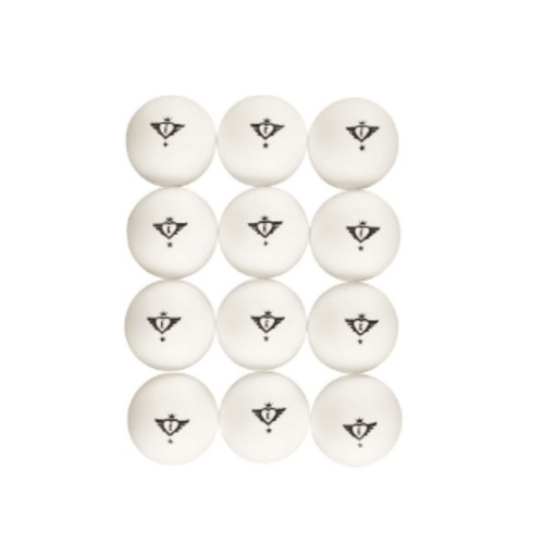 [040103] Pilotes de tennis de taula 1 estrela: pack de 12 per a jocs i entrenament (6+)