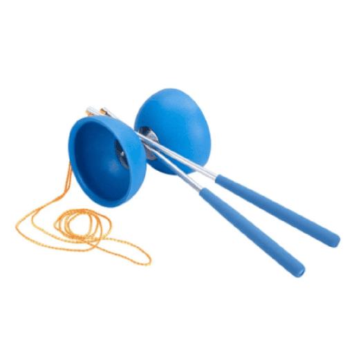Diábolo de Goma con Palos de Aluminio, para uso semiprofesional, 32 cm, azul