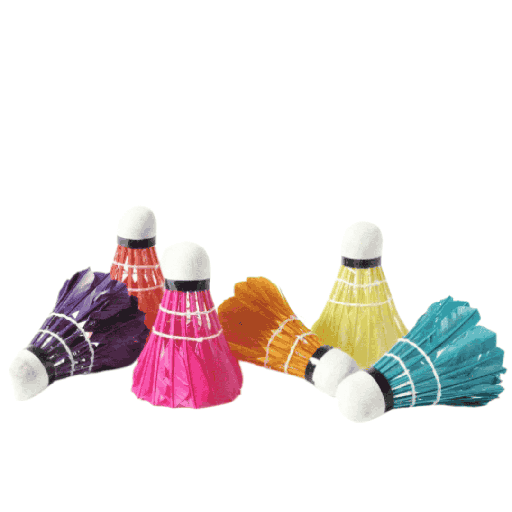 [857015] Volantes de bádminton neón: pack de 6 plumas para juego y entrenamiento (6+)