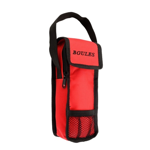 [010131-RD] Bolsa de petanca para 3 bolas roja: funda resistente para transporte y almacenaje