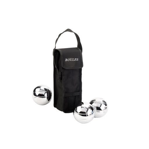 [010131-ZW] Bolsa de petanca para 3 bolas negra: funda resistente para transporte y almacenaje