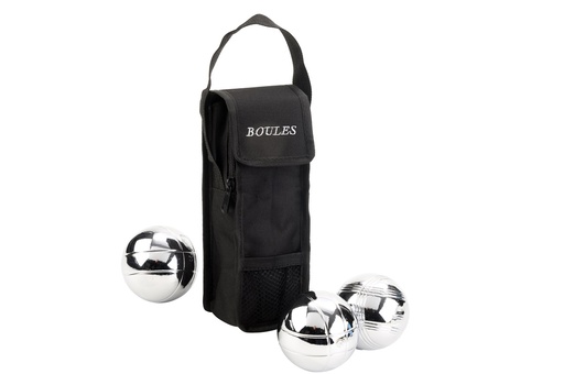 [010131-ZW] Bolsa de petanca para 3 bolas negra: funda resistente para transporte y almacenaje