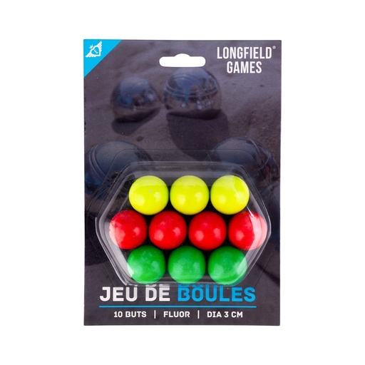 [010141] Boliches fluorescentes de madera (10 uds.): accesorio de petanca para puntería (6+)
