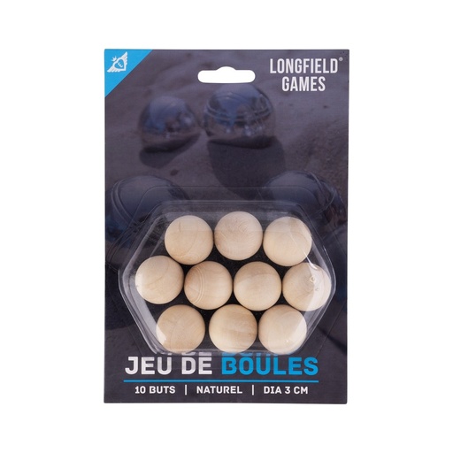[010144] Boliches de fusta natural Ø3 cm (10 u.): accessori de petanca per a punteria (6+)