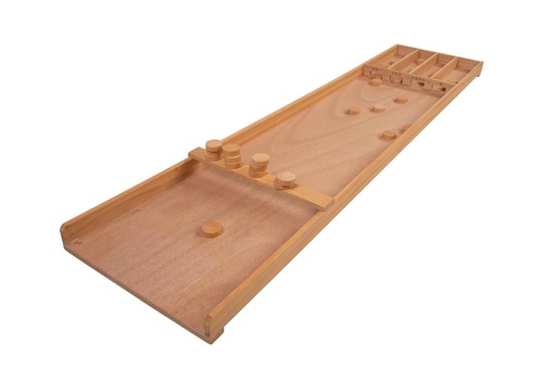 [340650] Mini tejo 122 cm: shuffleboard infantil de madera para puntería (6+)
