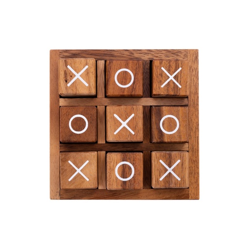 [350130] Tres en Raya de madera: juego clásico de estrategia para 2 jugadores (5+)