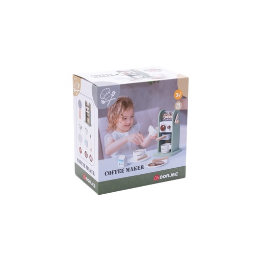 [D3.004] Cafetera de madera infantil: juguete con accesorios para juego simbólico