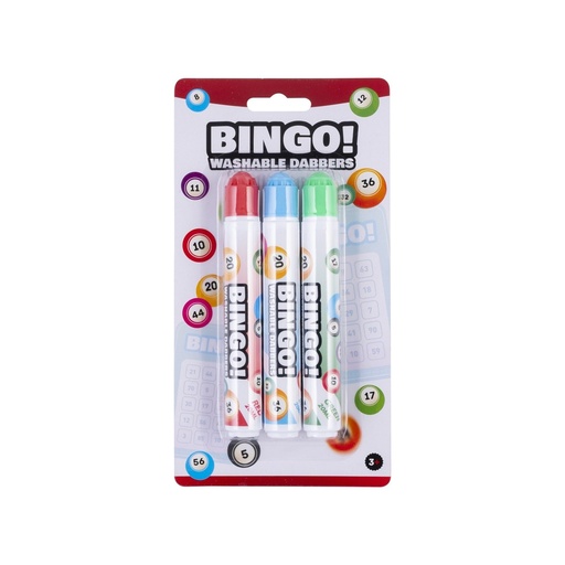 [360605] Marcadores de bingo (3 uds.): set de rotuladores de colores para grupos (6+)