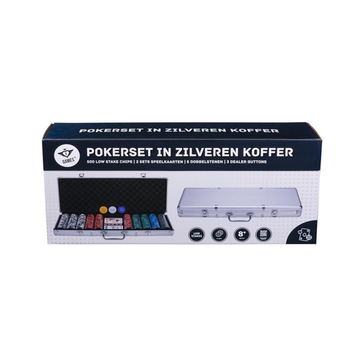 [320920] Pokerset en maletí platejat 500 fitxes 14 g “Low Stake”