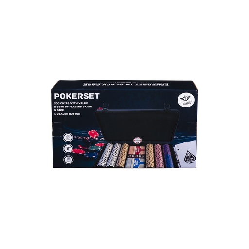 [320951] Pokerset en maletí negre 300 fitxes 14 g amb valors