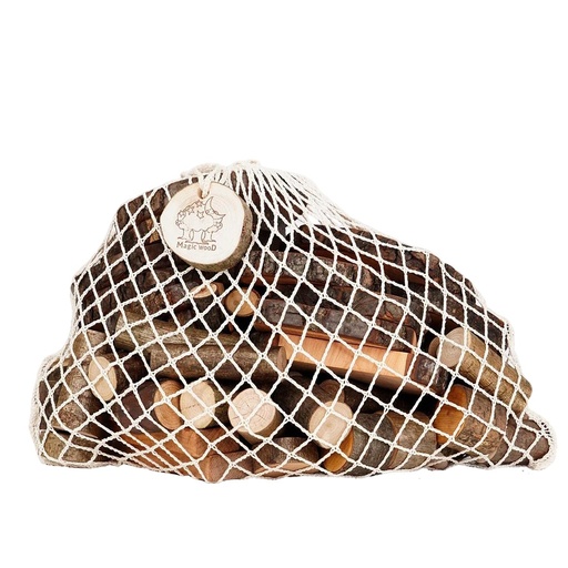 [EB72-net] Eco Blocks Magic Wood EB72-nd: 72 piezas de madera natural con bolsa red (3+)