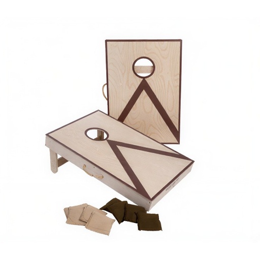 [340215] Cornhole doble 90x60 cm: juego de puntería en madera para exterior