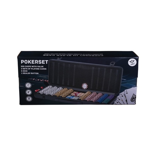 [320961] Pokerset profesional 500 fichas 14 g en maletín negro aluminio