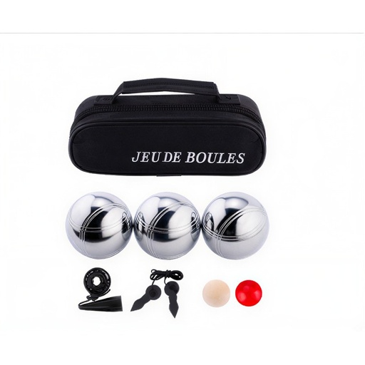 [010121] Set de 3 bolas de petanca Engelhart con bolsa negra y medidor